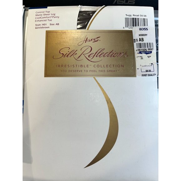 Hanes Silk Reflections Control Top CoolComfort Pantyhose Size AB Gentlebrown - Picture 1 of 2